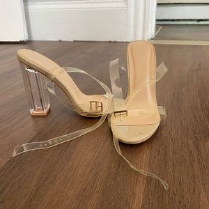 Clear strappy Heels